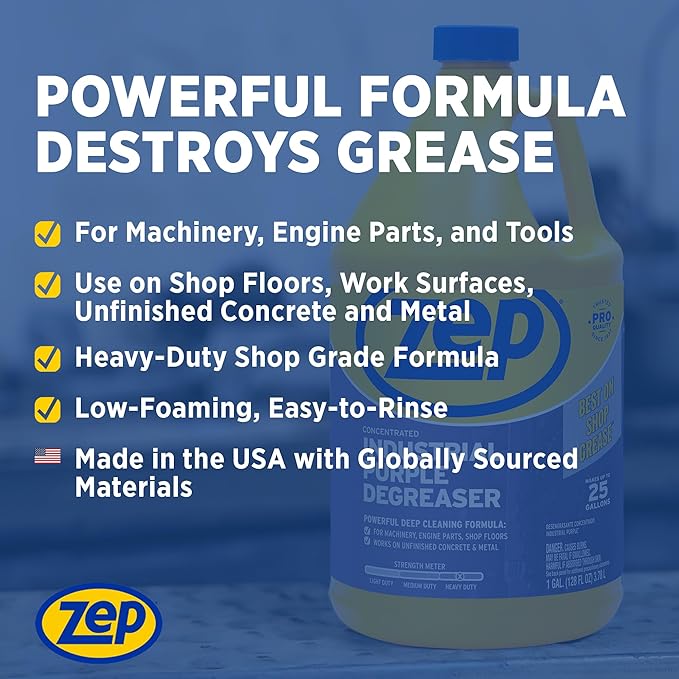 Zep Industrial Purple Cleaner and Degreaser Concentrate - 1 Gallon (Case of 4) R45810 Most Powerful Deep Cleaning Formula