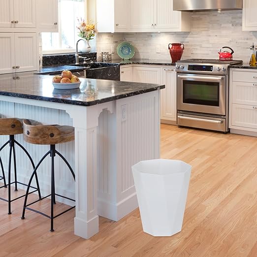 ZXJ Small Trash Can - 1.8 Gallon - White - Waste Basket - Garbage Bin Bathroom,Kitchen,Office,Dormitory,Camping,Kids Room