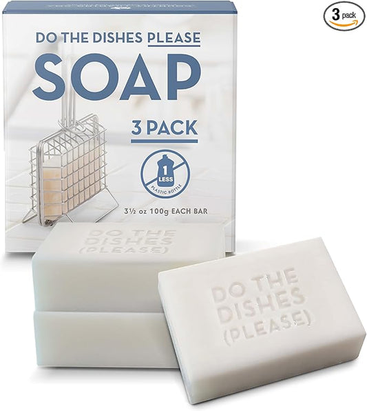 Natural Dish Soap Bars | 3 Pack | Concentrated Non-Toxic Dish Washing Soap | Plastic Free | Use with Soap Shaker for Zero Waste Dishwashing Detergent