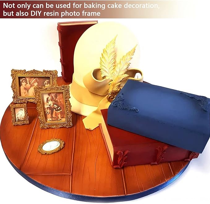 Baroque Photo Frame Fondant Molds, 2 Pcs Cake Decorating Silicone Molds for Candy Chocolate, Sugar Craft Paste, Cupcakes, Wedding Sets, Christmas Thanksgiving Cake Decorating, Clay, Epoxy Projects