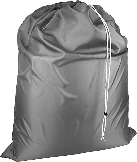 Laundry Bag with Locking Closure Drawstring – Extra Large Heavy Duty 100% Nylon, Large & Foldable Clothes Sack – Lightweight Dirty Laundry Organizer for Travel, Dorm, Gym – L 40" x H 50" (GRAY)