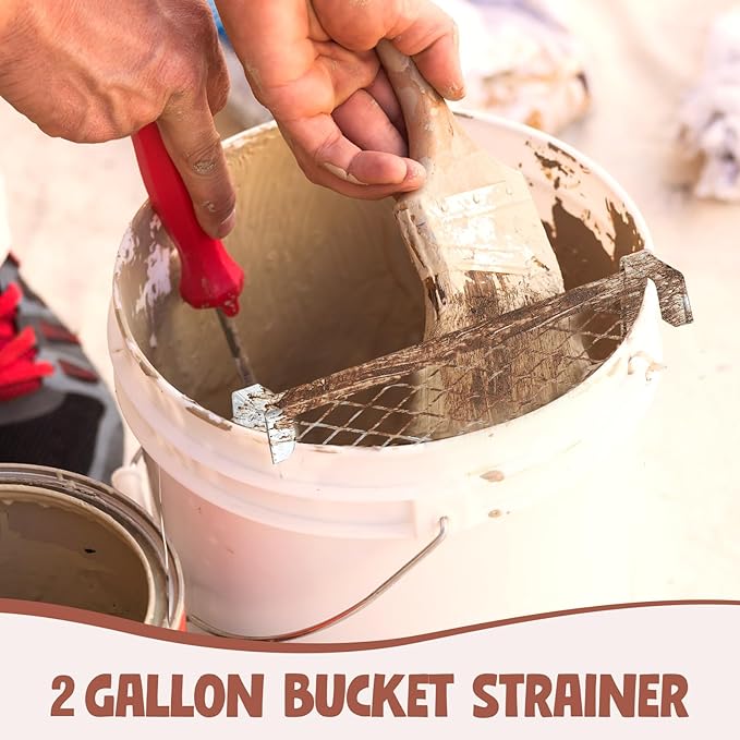 Landhoow 24 Pcs Paint Roller Grid for 2 Gallon Buckets, Paint Screen Strainer 4 Sided Metal Bucket Grid, Silver