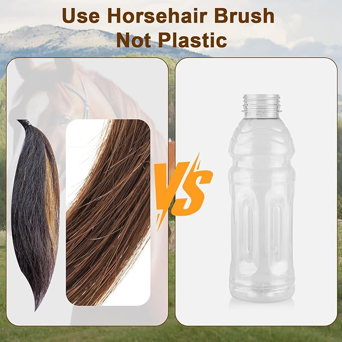 Soft 100% Horsehair Upholstery Brush with Wood Handle,Natural Horsehair Bristles Felt Brushes Horse Cleaning for Felt Hat/Cowboy Hat/Shoes/Clothes/Suits/Hat/Bench/Couch/Furniture/Bed