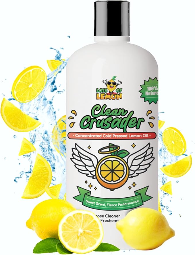 Clean Crusader Cold Pressed Lemon Oil Concentrate - All Purpose Cleaner & Air Freshener - 16oz 1 pack