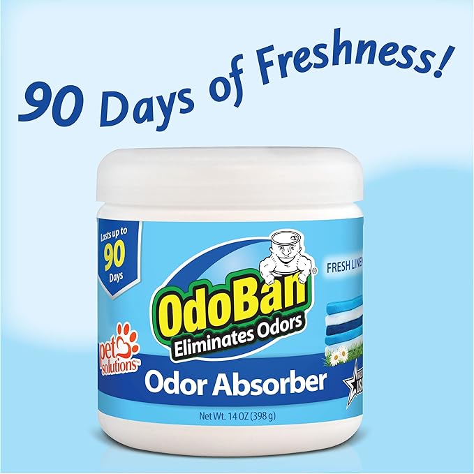 OdoBan Multipurpose Cleaner Disinfectant and Harsh Smell Eliminator Fabric/Air Freshener Pack: Ready-to-Use 360-Degree Continuous Spray, 1 Gallon Concentrate, Solid Smell Absorber, Fresh Linen Scent