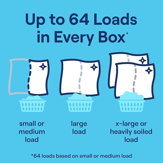 Seventh Generation Laundry Detergent Sheets 32ct Free & Clear Removes Tough Stains Safer for your family