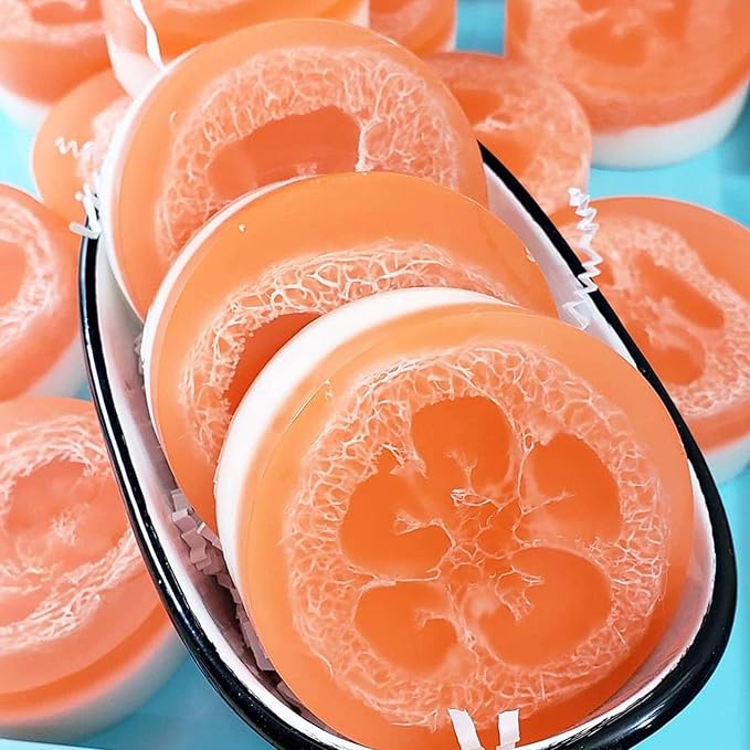 Big Round Silicone Soap Mold - 4oz, 3'' Round, Thick Individual Loofah Soap Molds with Uniform Big Size and Ease of Use - 14" x 11"