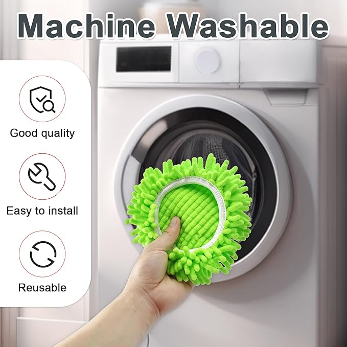 Mop Heads Replacements, 6 Pack Spin Mop Refill Replace Head for O Cedar RinseClean 2 Tank System, Microfiber & Chenille, Machine Washable and Safe for Cleaning All Hard-surfaced Floors