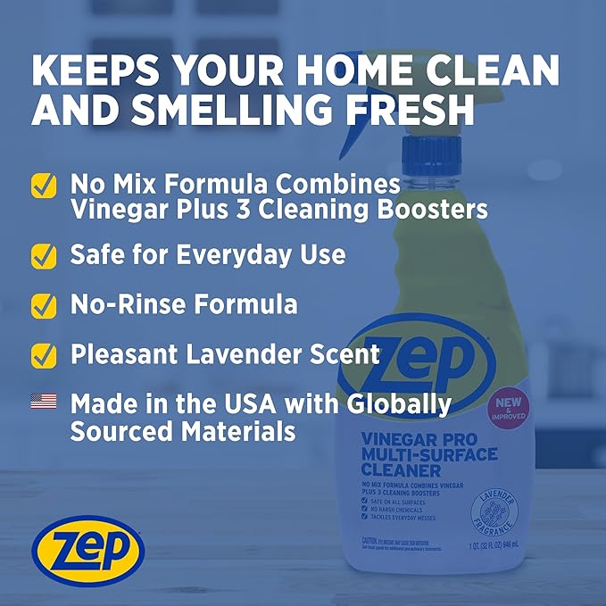 Zep All-Purpose Cleaner with Vinegar Added - 32 Ounces (Case of 4) R48432 - Industrial Grade Cleaner