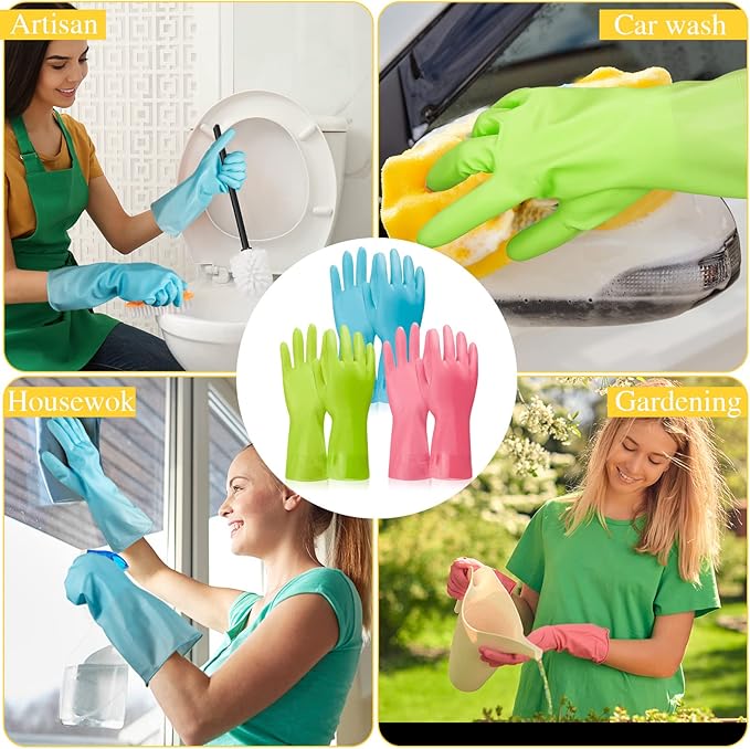 36 Pair Reusable Household Gloves Long Rubber Dishwashing Gloves Kitchen Cleaning for Dishes Clean Gardening