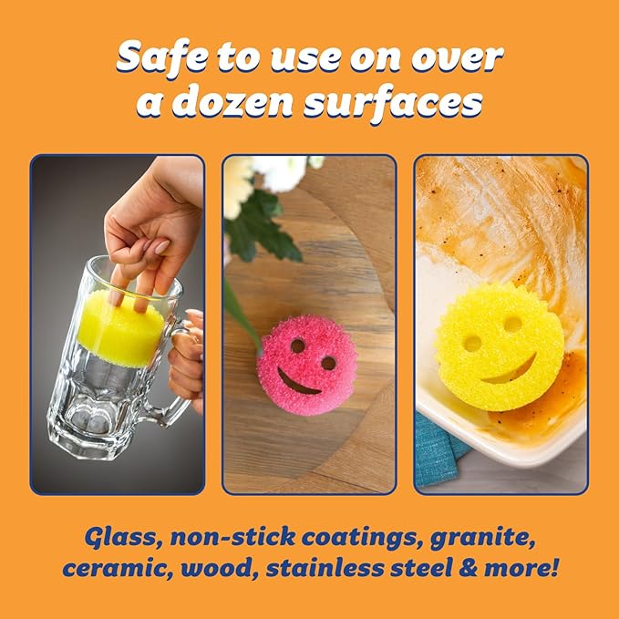 Scrub Daddy 4 Scrub Daddy Sponges & 4 Scrub Mommy Kitchen Sponges - Scratch-Free for Dishes & Multipurpose Cleaning - BPA Free & Made with Polymer Foam - Stain & Odor Resistant (8 Pack)