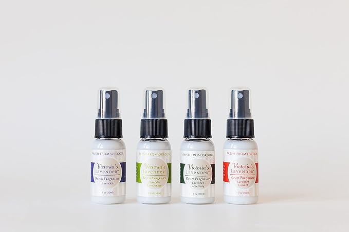 Victoria's Lavender Room Spray - All Natural Home - Pure Essential Oil Concentrated, Air Freshener & Bathroom Odor Eliminator, Luxury Room Spray, Made in the USA, Assorted 4-Pack (1 Fl Oz each)