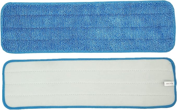 Microfiber Mop Pad 18" Inch for Wet Dry Mops Floor Cleaning Pads Reusable Compatible with Bona Floor Care System (6 Pack)