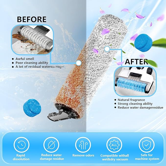 YGY Floor cleaner, Deodorizes and Deep Cleans for Multiple Hard Floors, Lavender Scent, Compitable with Tineco Vacuum Mop, Cleaning Solution-36 Tablets