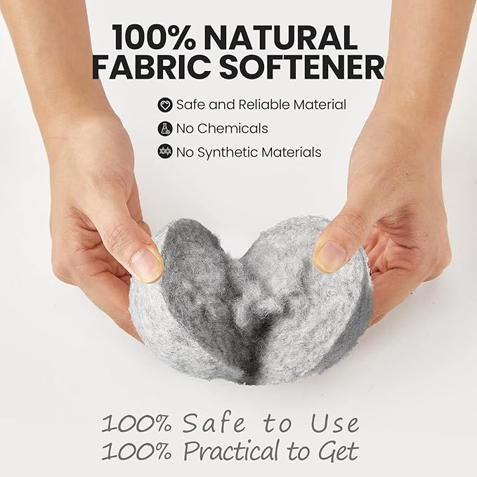 Roowest 32 Pieces Wool Dryer Balls Set 30 Reusable Wool Balls with 2 Muslin Bags Wool Laundry Balls Fabric Softener Ball Anti Wrinkle Anti Static Saving Energy and Time