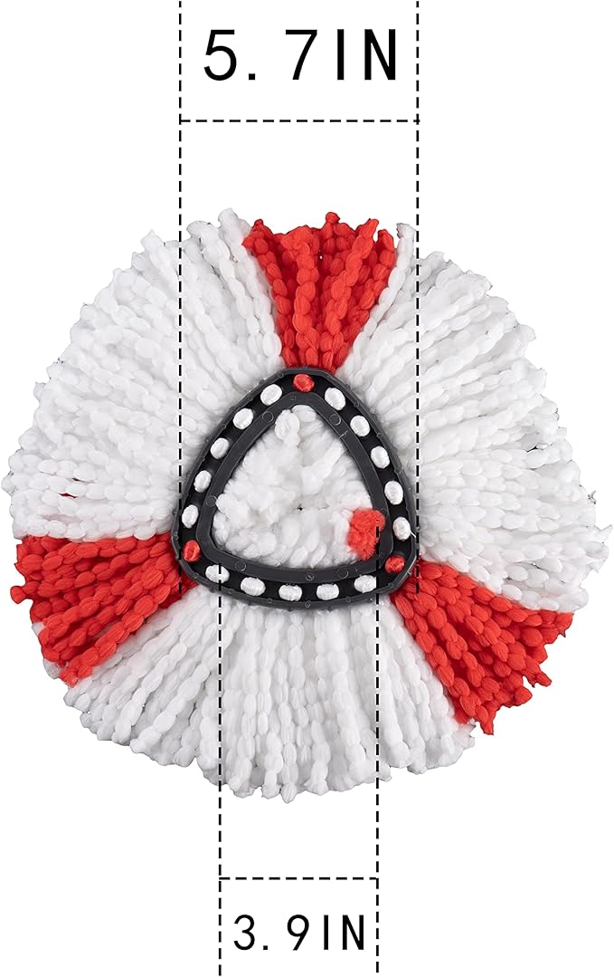 Matthew Cleaning 12Pack Red Microfiber Spin Mop Replacement Head Compatible with EasyWring Spin Mop Replace Head-EasyWring High Absorbency,Machine Washable,Microfiber Spin Mop Refills