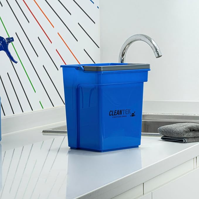 Restaurantware-Clean Tek Professional 4 Quart Cleaning Bucket, 1 Utility Pail with Handle - Heavy-Duty, Portable, Blue Plastic Washing Pail, Perfect for Household, Outdoor, Car Wash and More
