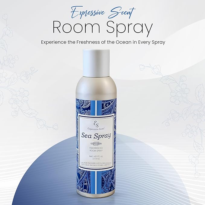 Expressive scent Air Freshener Spray - long lasting luxurious sea spray – Ideal for Bathroom, Kitchen, Office & Car – long lasting home fragrance 6 FL Oz