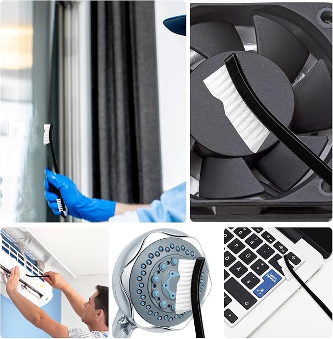 9 Pcs Double-Ended Cleaning Brushes Nylon Small Detailing Crevice Brush Mini Stiff Bristles Brushes All Purpose Cleaning Brush for Detailed Clean Jewelry Cars Kitchen Small Spacesnt