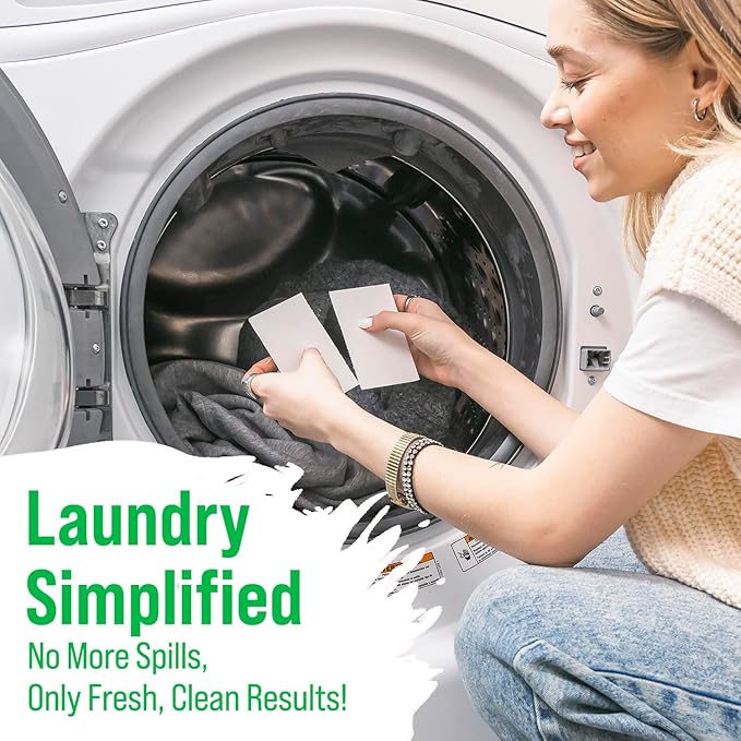 Rockin' Green Active Wear Travel Laundry Detergent Sheets Unscented - Mess-Free Laundry Sheets Detergent with Sodium Bicarbonate - Easily Dissolvable Laundry Soap for Traveling (104 Loads)