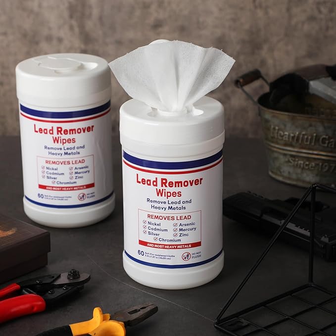 Nuanchu 1 Pack Lead Remover Wipes for Shooting 60 Count Per Canister Hand & Surface Cleaning Wipes Effectively Removes Lead, Dust, Oil & Grime Disposable Wipe for Mechanics Construction Diy (Classic)