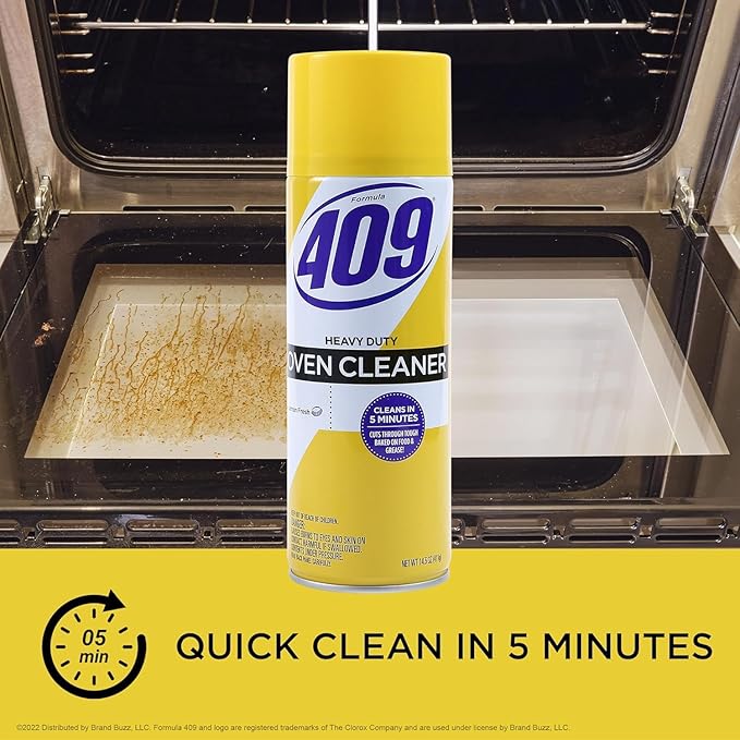Formula 409 Heavy Duty Spray-On Oven Cleaner, Lemon Scent - Grill and Stove Top Product Cuts Through Grease & Grime on Contact, A Powerful Clean You Can Trust, 14.5 Oz - 2 Pack