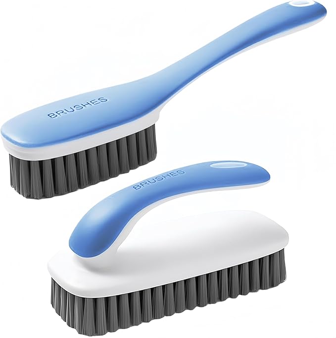 Scrub Brush for Stains-2 Pack Fabric Cleaning Brush,Laundry Stain Remover Brush,Clothes Scrub Brushes Cleaner Soft Bristle Scrubbing Brushes Household Cleaning for Carpet Clothes Bags & More