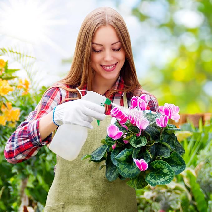 6Pcs Spray Bottle Replacement Nozzle- Reusable Quality Trigger Spray Nozzles with Mist Stream Sprayer, Fit Standard 28/400 Neck 32oz, 16oz, 8oz Bottles for Garden Home Kitchen Office Gifts, Green