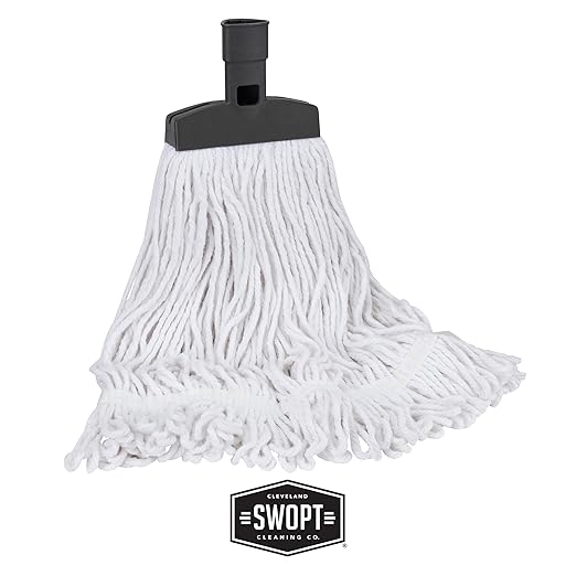 SWOPT Indoor Kit — Includes 18” Dust Mop, Cotton Mop, Angle Broom, 48” and 60” Steel Handles, and Organizer — Cleaning Heads with Long Handle Interchangeable with All SWOPT Cleaning Products