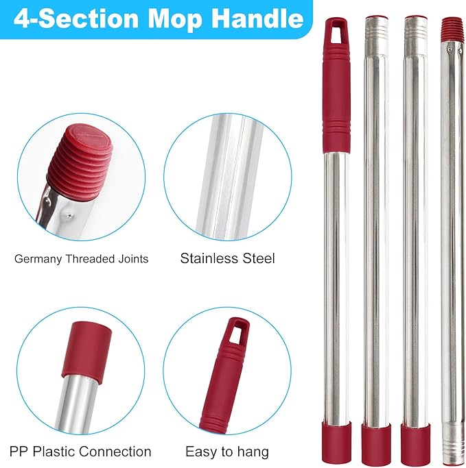 Mop Replace Head for O Cedar, Mop Handle for Ocedar, Mops Heads Replacements for Ocedar Countains Mop Handles Mop Replace Heads for O Cedar 1 Tank Spin Mops