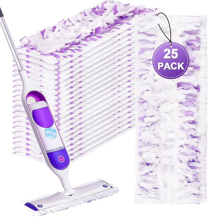 25 Pack Disposable Power Mop Pads for Swiffer PowerMop, 5X Power Mop Refills for Cleaning, 14-Layer Unscented Thickened Multi-Surface Replacement Mopping Pads Refills for Floor Cleaning