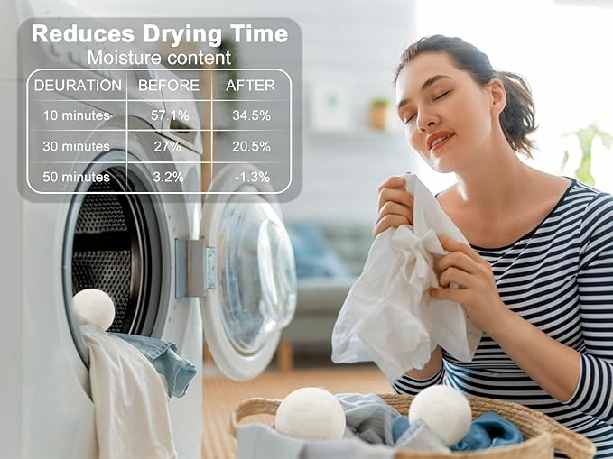 Wool Dryer Balls XL 8 Pack, Natural Fabric Softener 100% Organic Premium Wool to Core, Baby Safe & Chemical Free, No Fillers, Anti Static, Lint Free