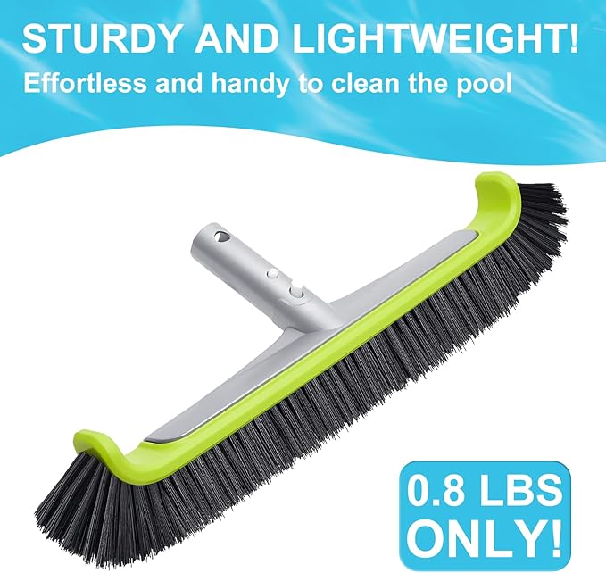 Sepetrel Pool Brush Head for Cleaning Walls,Heavy Duty Inground/Above Ground Swimming Pool Scrub Brushes with Premium Strong Bristle & Reinforced Aluminium Back