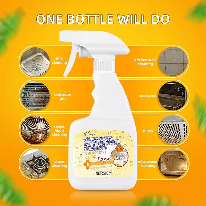 Liapu All Purpose Cleaner, Remove Stains Cleaning Spray, Lemon Breeze Scent Multipurpose Heavy Duty Degreaser, Kitchen Cleaning Supplies Removes Oil Stains On Microwave & Oven & Stove Top