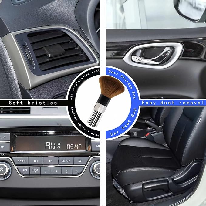 Car Interior Dusting Brush Auto Dust Sweeping Soft Brush Automotive Mini Duster Interior Cleaning Brush for Car Air Vent,Dash,Seat Microfiber Sweep Detailing Brushes Dust Removal Tools 3PCS