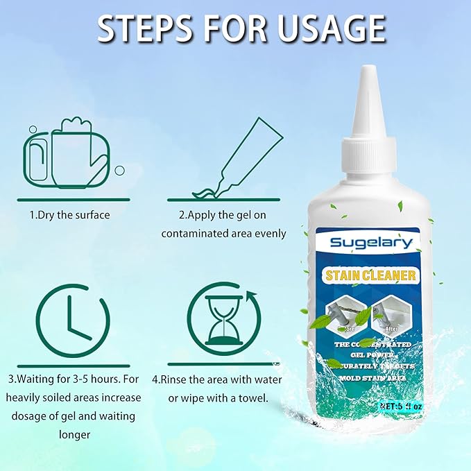 Sugelary Home Remover Gel, Household Washing Machine Cleaner for Washing Machine, Refrigerator Strips, Grout Cleaner Best for Home Sink, Kitchen, Showers (2Pack)