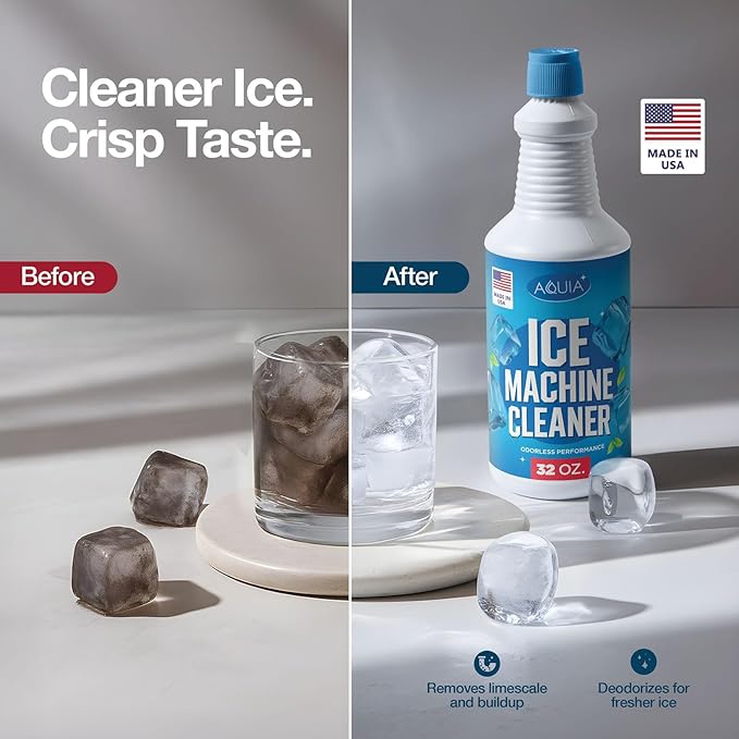 Ice Machine Cleaner and Descaler 32 oz | Ice Maker Cleaner for All Brands; Opal, Scotsman, Manitowoc, Affresh, etc. Countertop Icemaker Cleaners Solution | Icemaker Cleaners and Descaler 100% Active!
