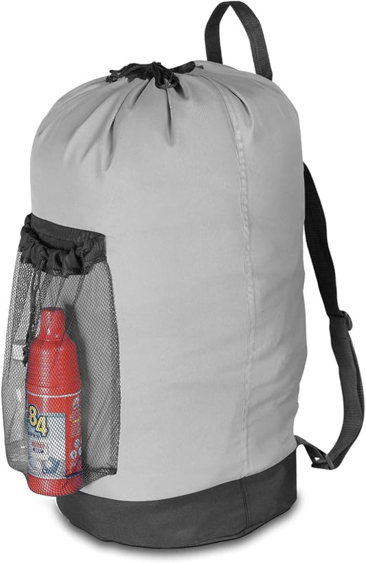 Dalykate Backpack Laundry Bag, Laundry Backpack with Shoulder Straps and Mesh Pocket Durable Nylon Clothes Hamper Bag with Drawstring Closure for College, Travel, Laundromat, Apartment