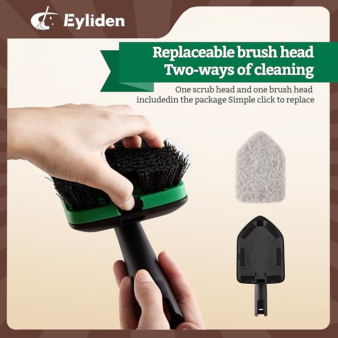Eyliden Tub Tile Scrubber Brush with 58" Telescopic Handle, 2 in 1 Cleaning Brush for No Scratch Scrubber Brushes for Bathroom Kitchen Toilet Wall Tub Tile Sink