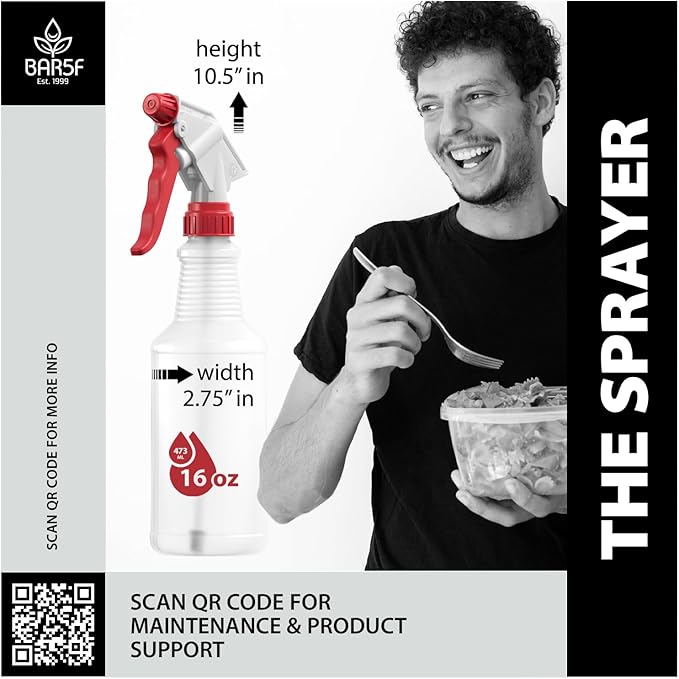 Bar5F Spray Bottles (16-Ounce, 2 Pack) for BBQ Grilling Smoking & Baking Food Grade Grill Spritzer Meat Smoker Butchers Tools & Chef Gadgets