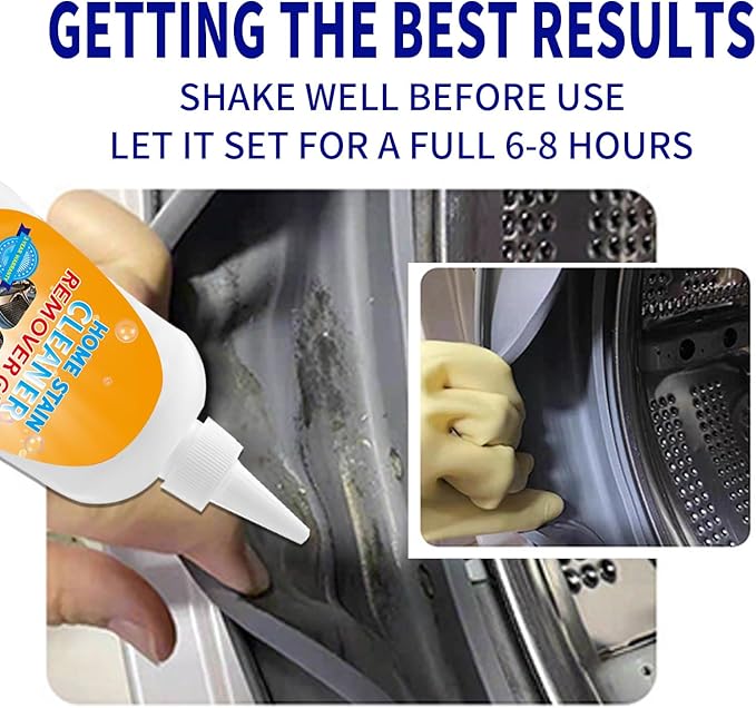 Home Stain Remover- Surface Stain Removal Gel Heavy-Duty Bathroom Cleaner for Shower Tiles, Grout, Caulk Washing Machine Seals - Thick Cling Formula, No Harsh Chemicals - 7.8oz