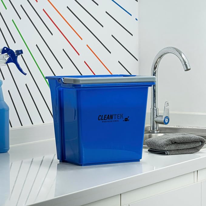 Restaurantware-Clean Tek Professional 6 Quart Cleaning Bucket, 1 Utility Pail with Handle - Heavy-Duty, Portable, Blue Plastic Washing Pail, Perfect for Household, Outdoor, Car Wash and More