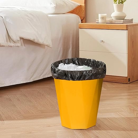 Plastic Trash Can - Waste basketbin for Office,Home,Bathroom,Kitchen - 1.8 Gallon - Yellow