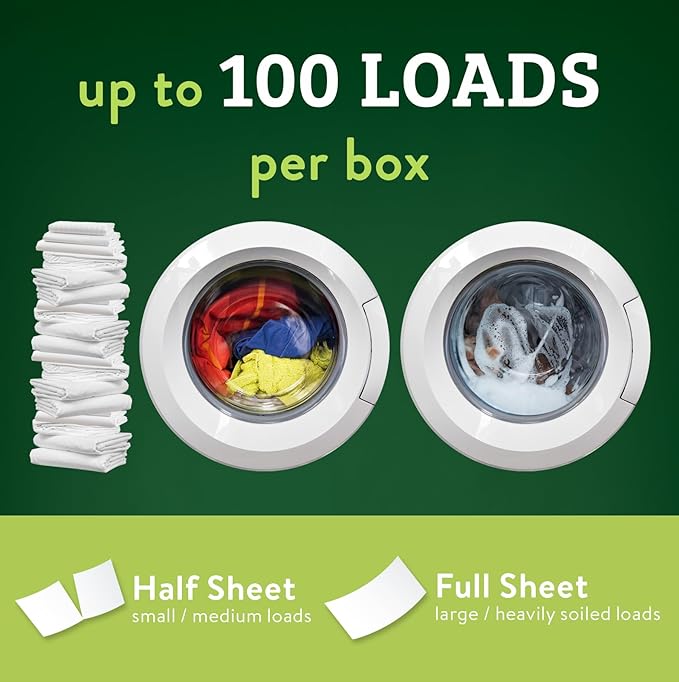 Biokleen Laundry Detergent Sheets (2 PACK) - Free & Clear From Fragrances and Dyes, Hypoallergenic Enzymatic Cleaning - 100 Sheets, 200 Loads