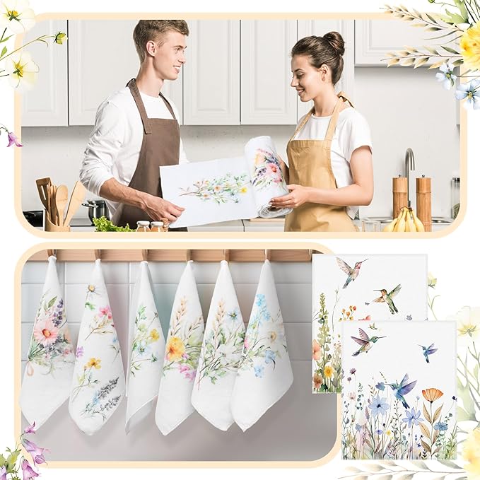 36 Pack Reusable Cleaning Cloths Washable Cotton Kitchen Towels for Home(Christian Style,Multicolor)