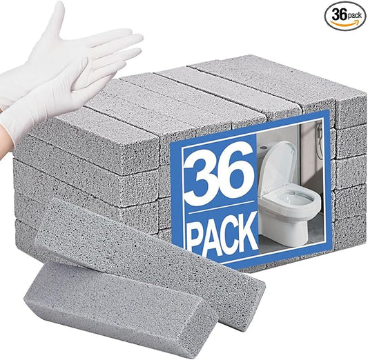 Herda 36 Pack Pumice Stone Toilet Bowl Cleaner, Powerfully Pumice Stone for Cleaning Hard Water Rings, Calcium Buildup, Rust, Pumice Stick for Toilets, Bathtubs, Grills, Swimming Pools, Sinks