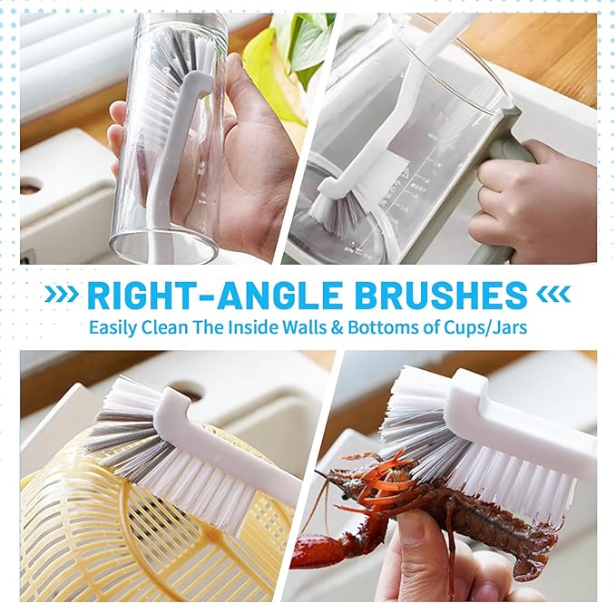 18Pcs Crevice Cleaning Brush Set, Hard Bristle Scrub Brushes Tools for Deep Cleaning Gap,Window Groove Cleaning Brush for Sliding Door, Sill, Tile Lines, Shutter, Corner, Sink, Teapot, Bottle (18 Pcs)