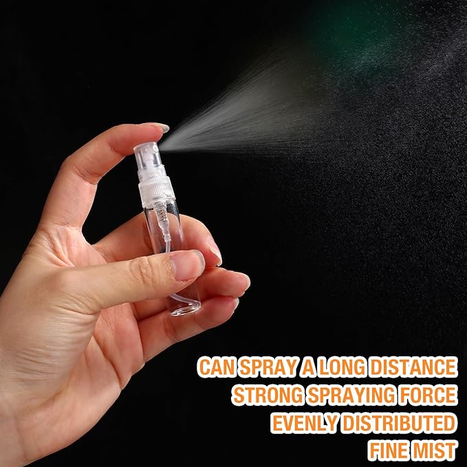 Tanlade 300 Pcs 5ml Mini Spray Bottles Clear Glass Perfume Atomizer Sprayer Bottles Portable Perfume Travel Refillable Bottle for Travel Pocket Dispenser Container