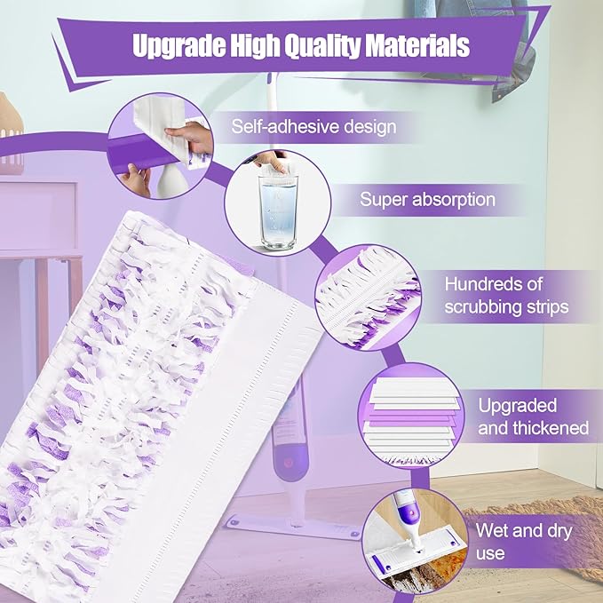 25 Pack Disposable Power Mop Pads for Swiffer PowerMop, 5X Power Mop Refills for Cleaning, 14-Layer Unscented Thickened Multi-Surface Replacement Mopping Pads Refills for Floor Cleaning