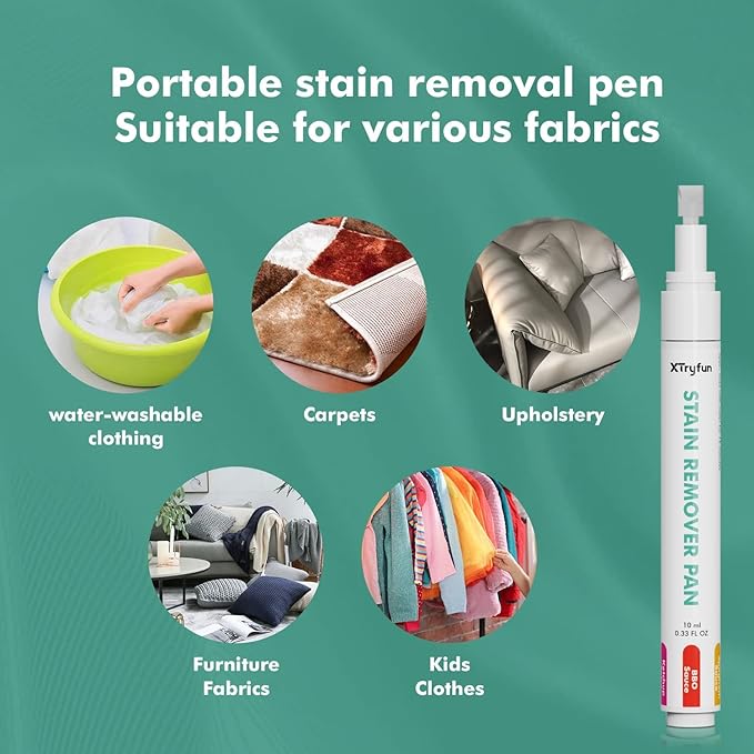 Stain Remover Pen for Clothes, Portable & Safe Stain Sticks, Instant Travel Stains Remover for Cleaning Spot, Like Juice, Food, Ketchup, Ink and Even Blood - 1 Count